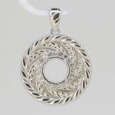 Sterling Silver Semi Mount Pendant Setting Round RD 9x9mm White Topaz KS - PJC - Syzjewelry